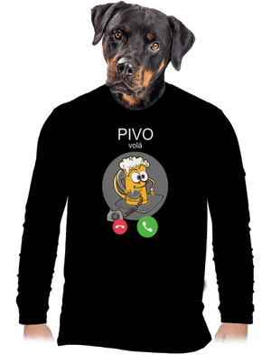 Pívo volá pánske dlhý rukáv Black