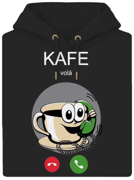 Kafe volá unisex mikina premium Dark Black