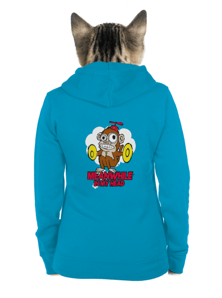 Monkey in my head dámska mikina na zips Blue Atol