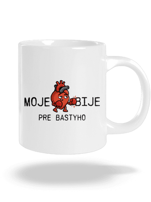 Moje srdce bije veľký hrnček White