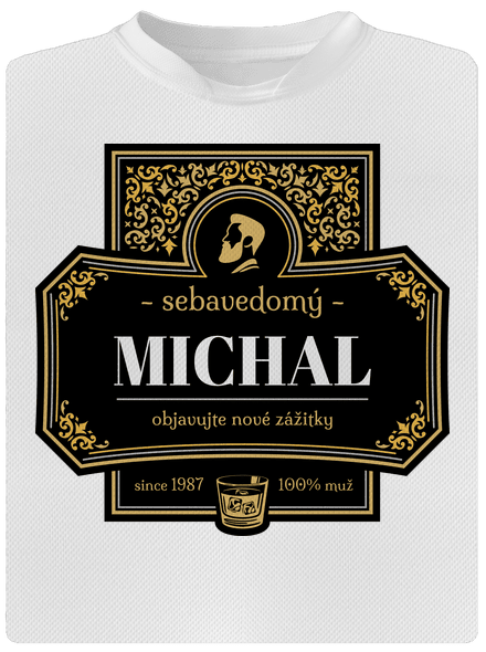 Alkoholová etiketa pánske športové tričko White