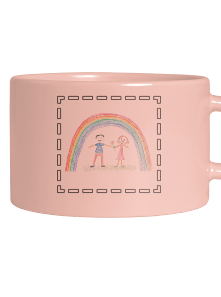 Detské kresby - Nahraj vlastnú hrnček makronka Pink Macaron