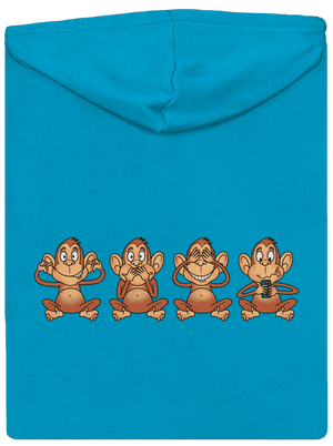 Opička s mobilom dámska mikina na zips Blue Atol