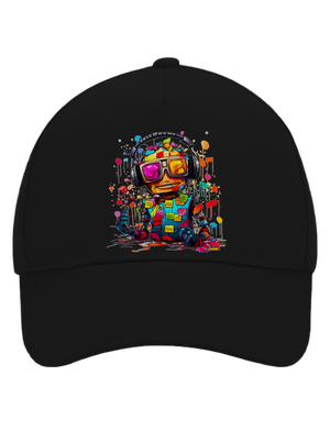 Workaholic robot šiltovka baseballka Black