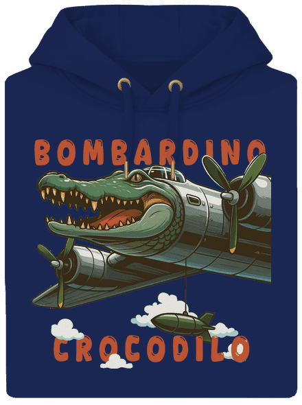Bombardino Crocodilo – Italian Brainrot unisex mikina premium Navy