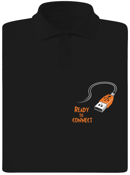 USB pripojenie pánska polokošeľa Black