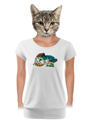 Kocky sú hodené dámske tričko s lemom White