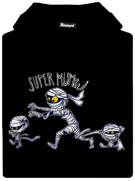 Super mumie detská mikina klokanka Black