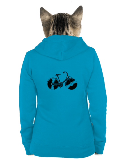 Gramofónový bicykel dámska mikina na zips Blue Atol