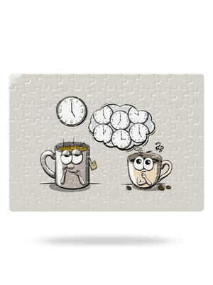 Čaj o piatej, káva stále puzzle White