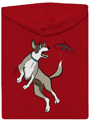 Lietajúci tanier pánska mikina na zips Red