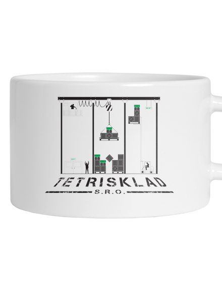 Tetrisklad hrnček makronka White