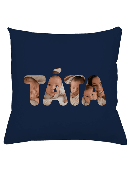 Nápis ocko z vlastných fotiek vankúš Dark Navy