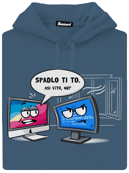 Mac vs. Windows dámska mikina klokanka Denim