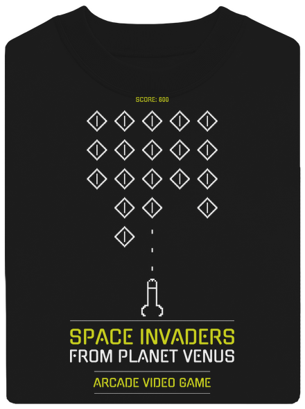 Space Invaders unisex mikina bez kapucne Black