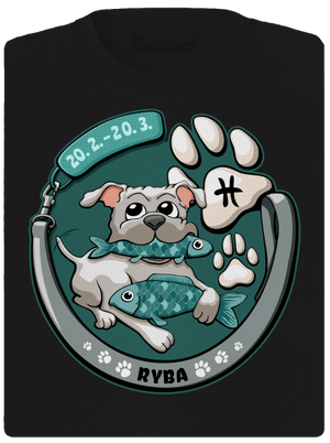 Psí horoskop: Ryba dámske športové tričko Black