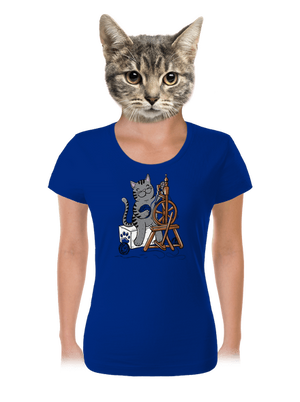 Mačka pradie dámske tričko Royal Blue Mal