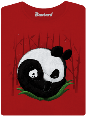 Dve spiace pandy dámske tričko s lemom Red Mal