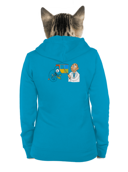 Chameleón u lekára dámska mikina na zips Blue Atol