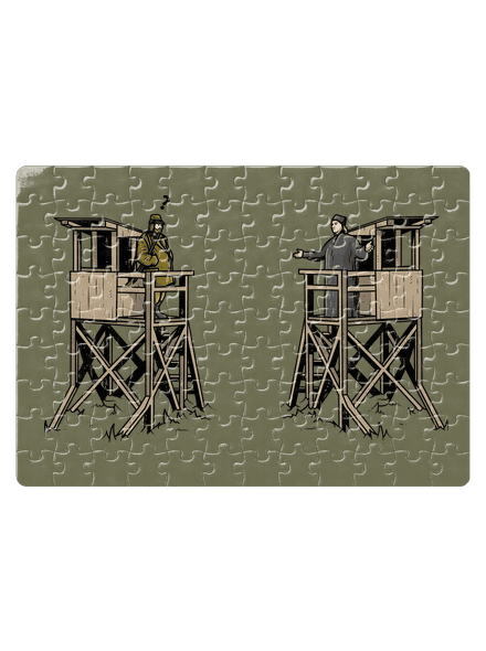 Poľovník a kazateľnica puzzle White