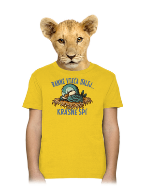 Ranné vtáča spí detské tričko Gold