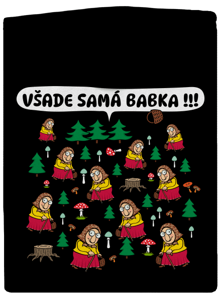 Všade samá babka dámska mikina na zips Black