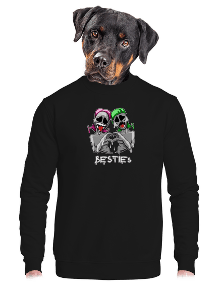 Besties unisex mikina bez kapucne Black