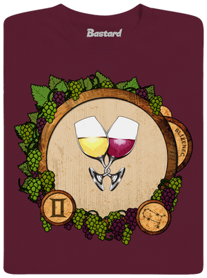 Vínny horoskop: Blíženec pánske tričko Burgundy