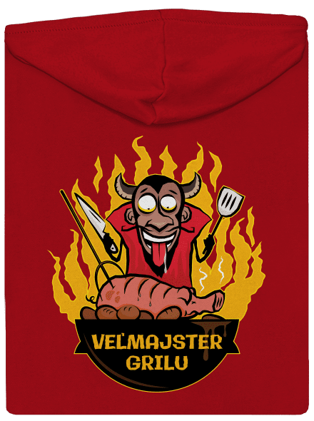 Veľmajster grilu pánska mikina na zips Red
