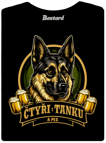 Čtyři z tanku a pes dámske tričko Black