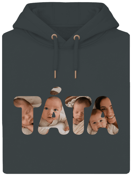 Nápis ocko z vlastných fotiek unisex mikina premium Charcoal