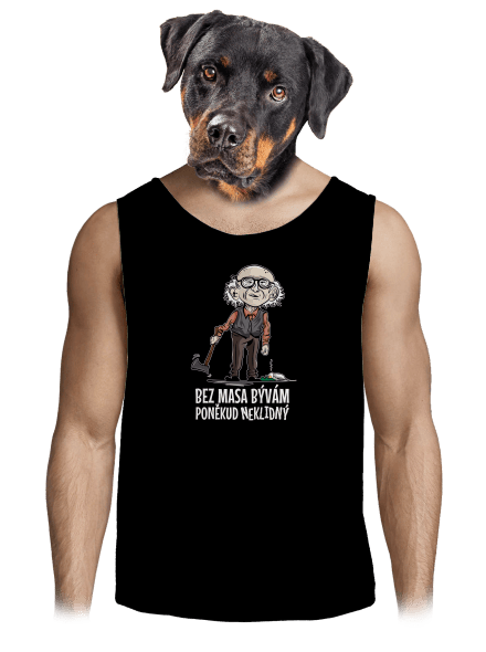 Neklidný bez masa pánske tielko Black