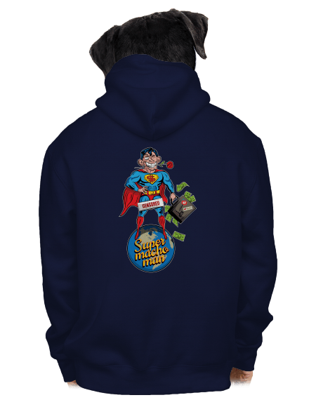 Supermachoman pánska mikina na zips Navy