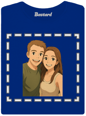 Ghibli efekt z vlastnej fotky dámske tričko s lemom Royal Blue Mal