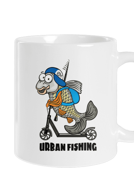 Urban fishing klasický hrnček White