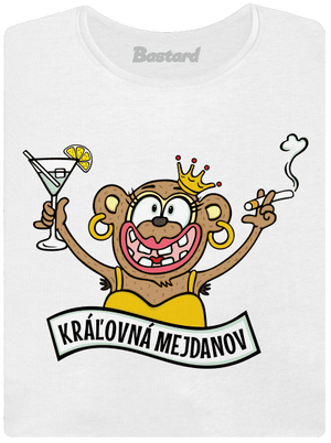 Kráľovná mejdanov dámske tričko prémium White