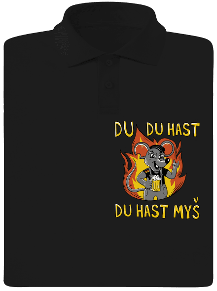 Du hast myš pánska polokošeľa Black