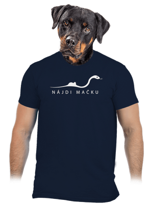 Nájdi mačku pánske tričko Navy