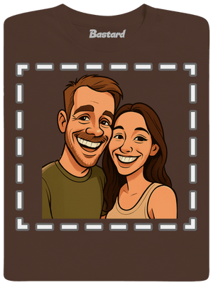 Karikatúra z vlastnej fotky pánske tričko Brown