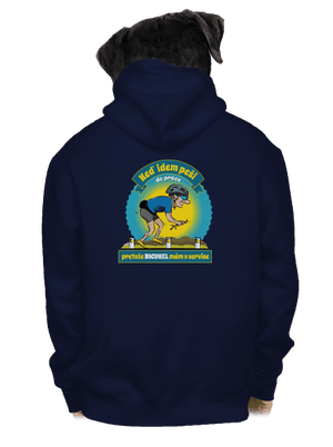 Závislosť na bicykli pánska mikina na zips Navy