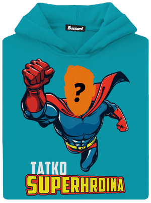 Tatko superhrdina detská mikina klokanka Hawaiian Blue
