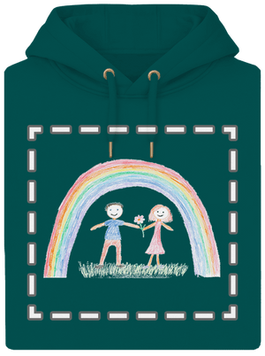 Detské kresby - Nahraj vlastnú unisex mikina premium Emerald Green