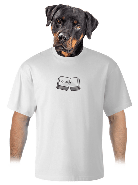 Shift unisex tričko oversized White