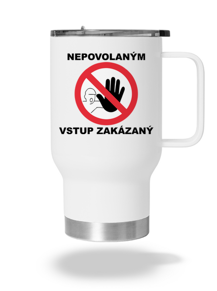 Nepovolaným vstup zakázaný termohrnček White