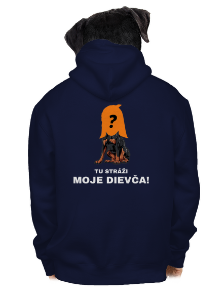 Tu strážim ja pánska mikina na zips Navy