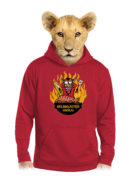 Veľmajster grilu detská mikina klokanka Fire Red