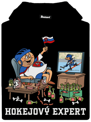 Hokejový expert pánska mikina klokanka Black