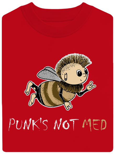 Punks Not Med unisex mikina bez kapucne Red