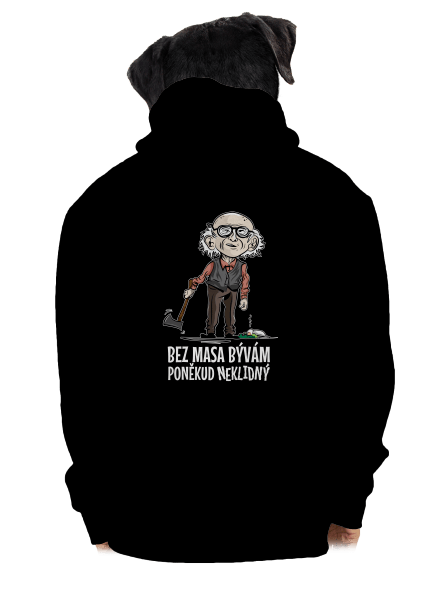 Neklidný bez masa pánska mikina na zips Black