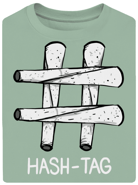 Hash tag unisex tričko oversized Sage